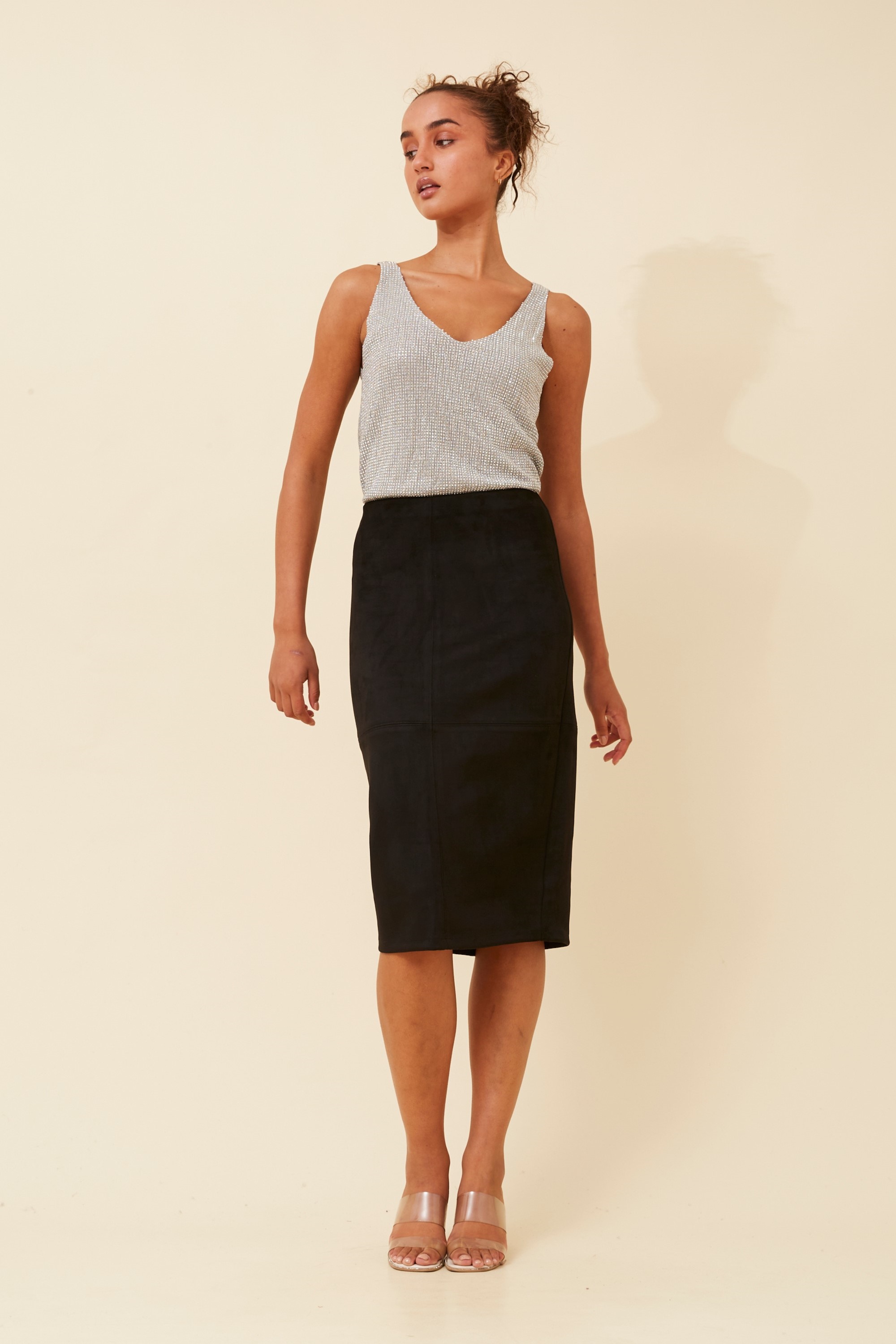 ZINIA FAUX SUEDE SKIRT