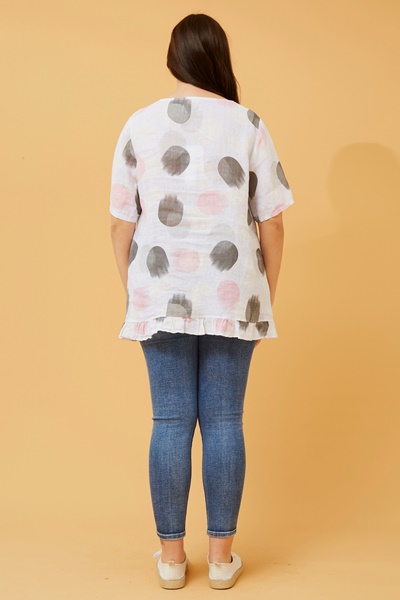 ZINNIA POLKA DOT LINEN TOP