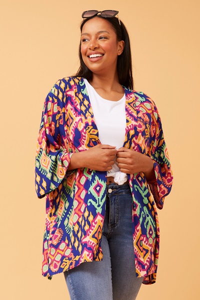 ZOE ABSTRACT BOHO KIMONO