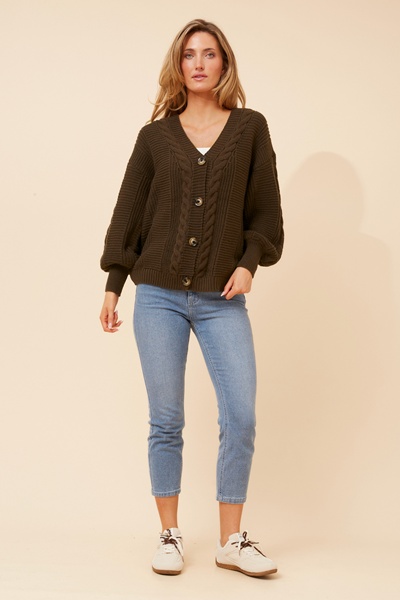ZOIE SOLID KNIT CARDIGAN