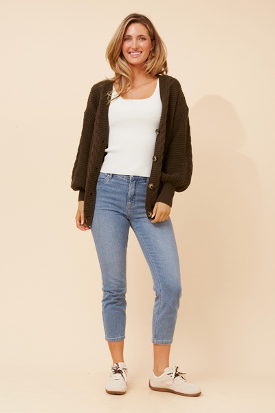 ZOIE SOLID KNIT CARDIGAN