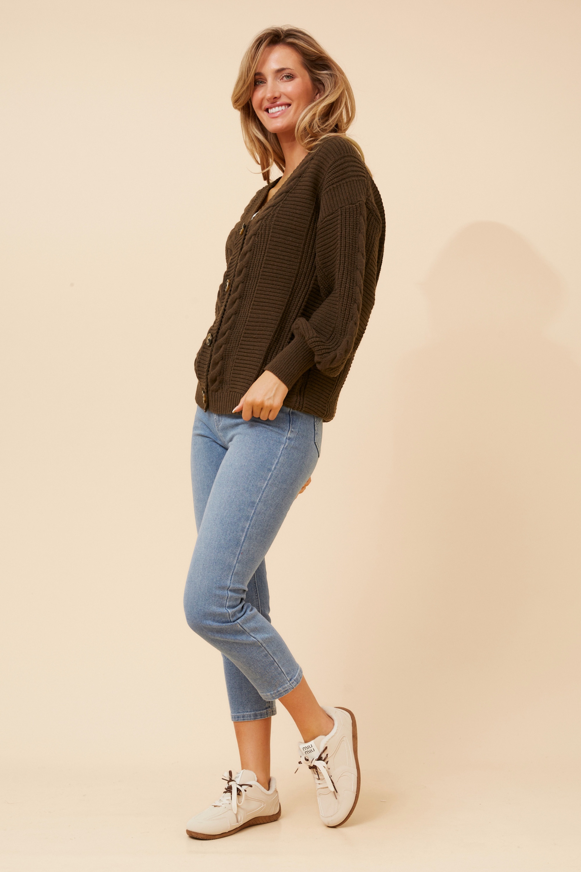 ZOIE SOLID KNIT CARDIGAN