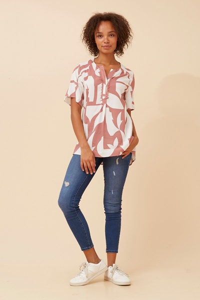 ZOLYNN ABSTRACT PRINT SHIRT