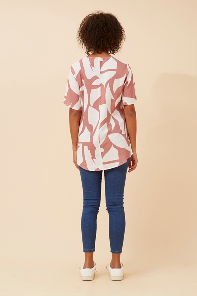 ZOLYNN ABSTRACT PRINT SHIRT