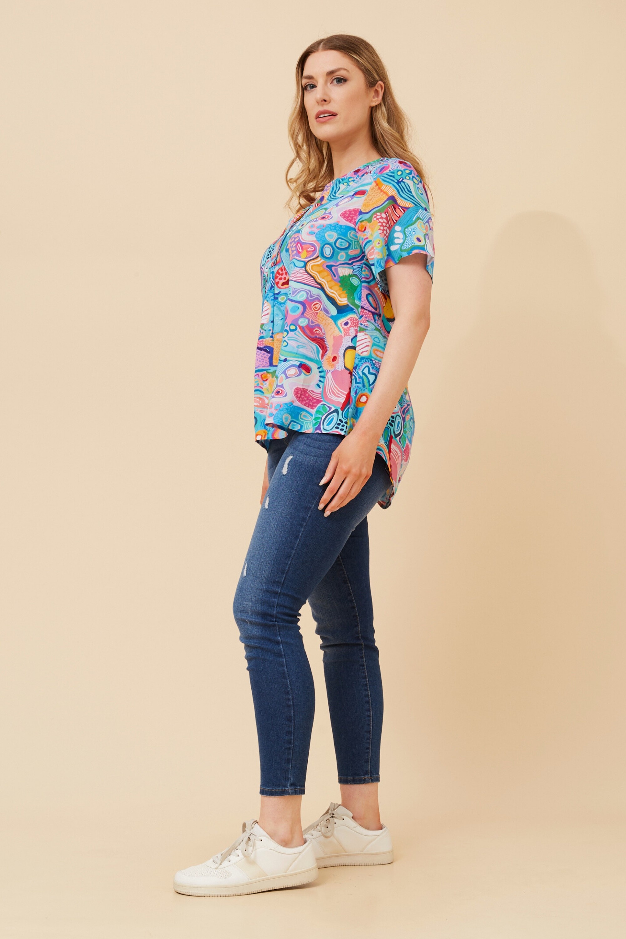 ZOLYNN ABSTRACT PRINT TOP
