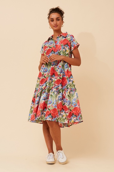 ZONRELLE FLORAL TIERED DRESS
