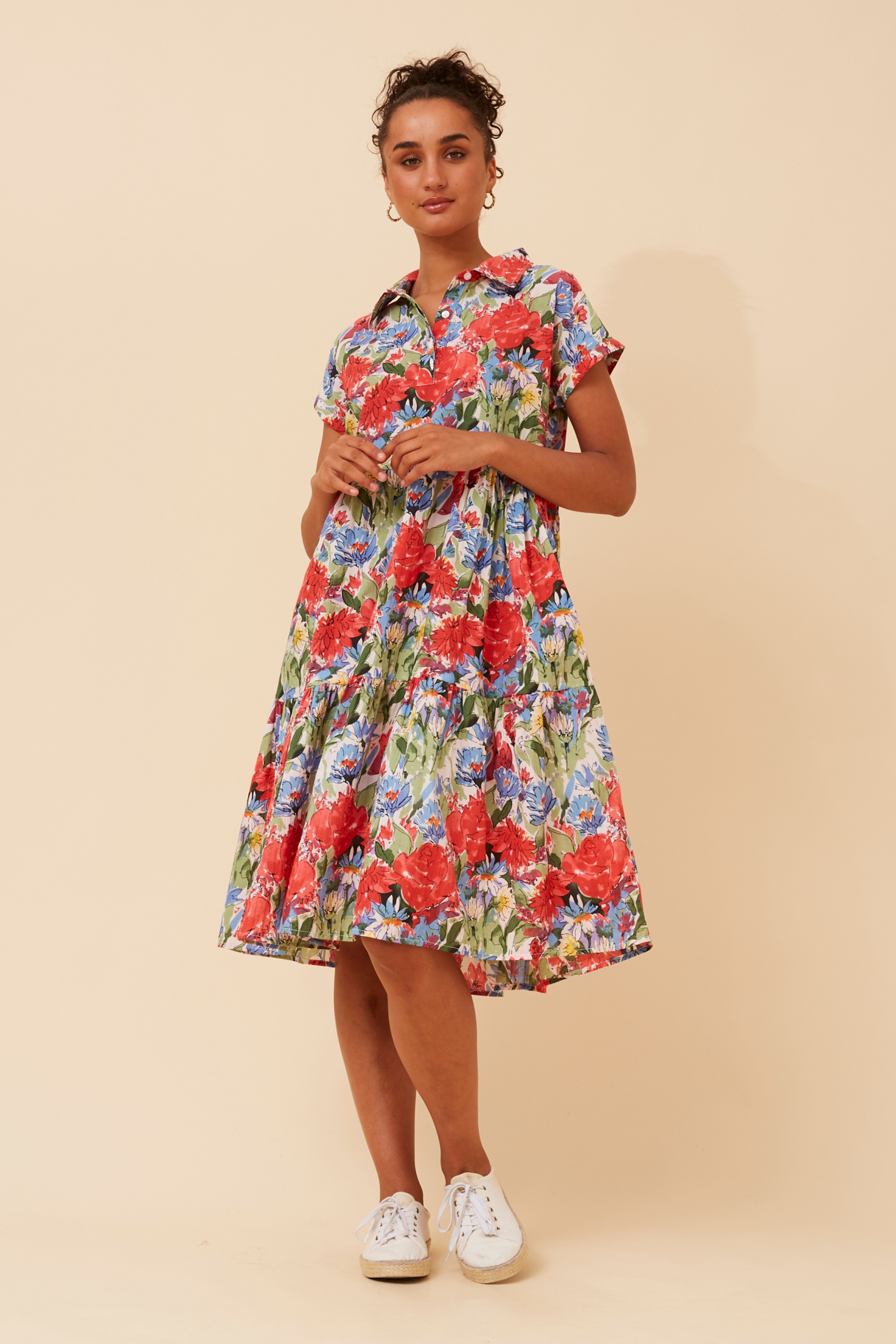 ZONRELLE FLORAL TIERED DRESS