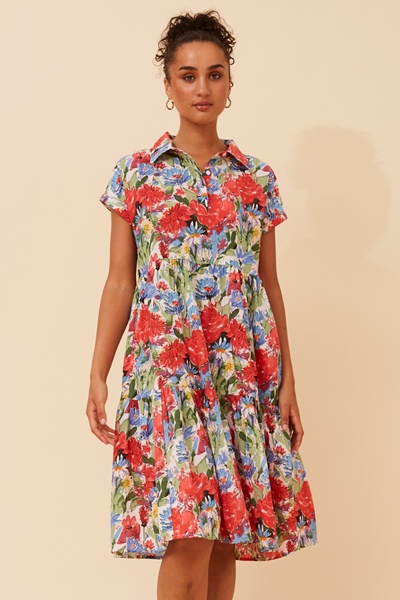 ZONRELLE FLORAL TIERED DRESS
