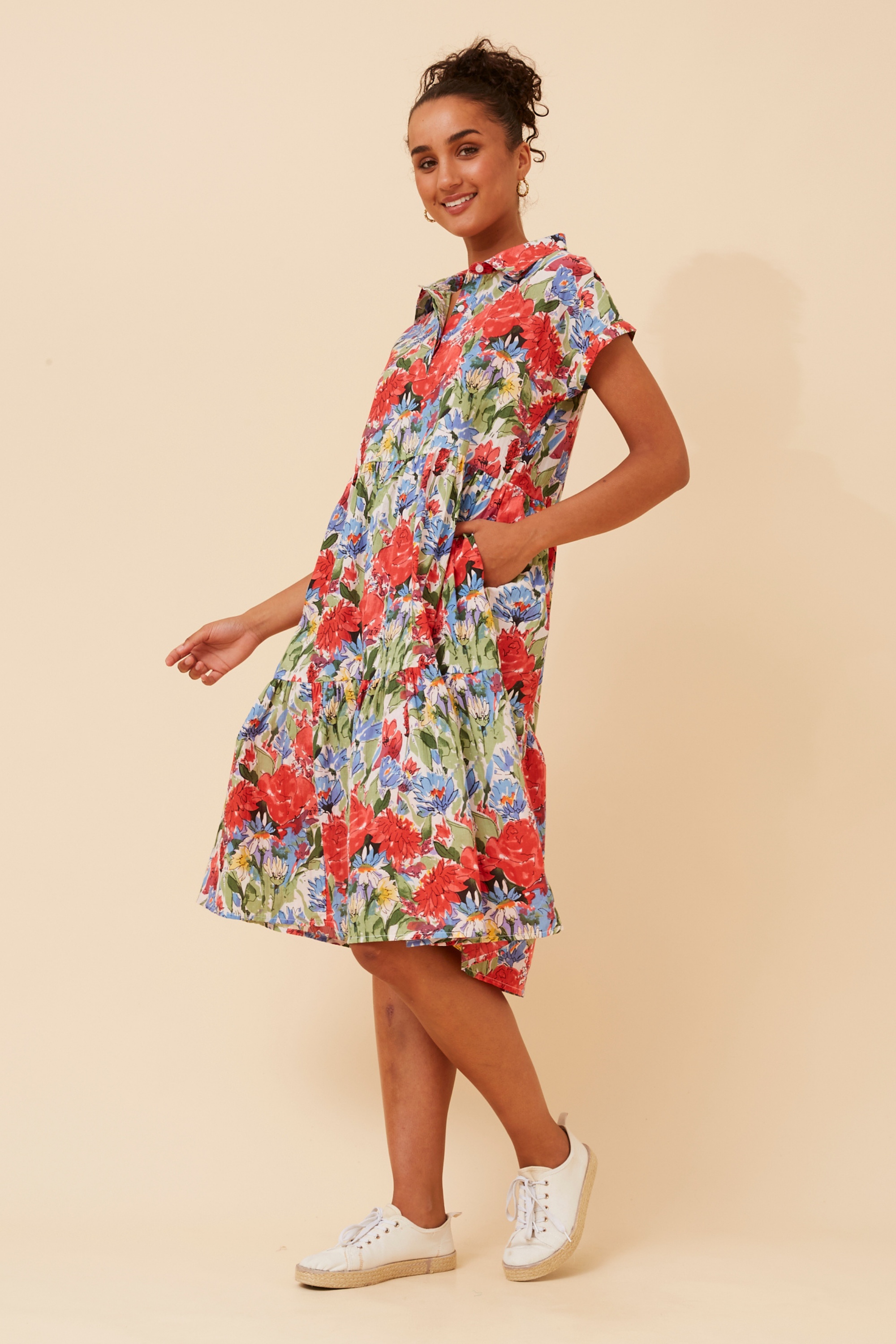 ZONRELLE FLORAL TIERED DRESS