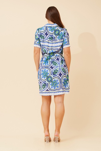 ZOPHIA ABSTRACT PRINT SHIRT DRESS