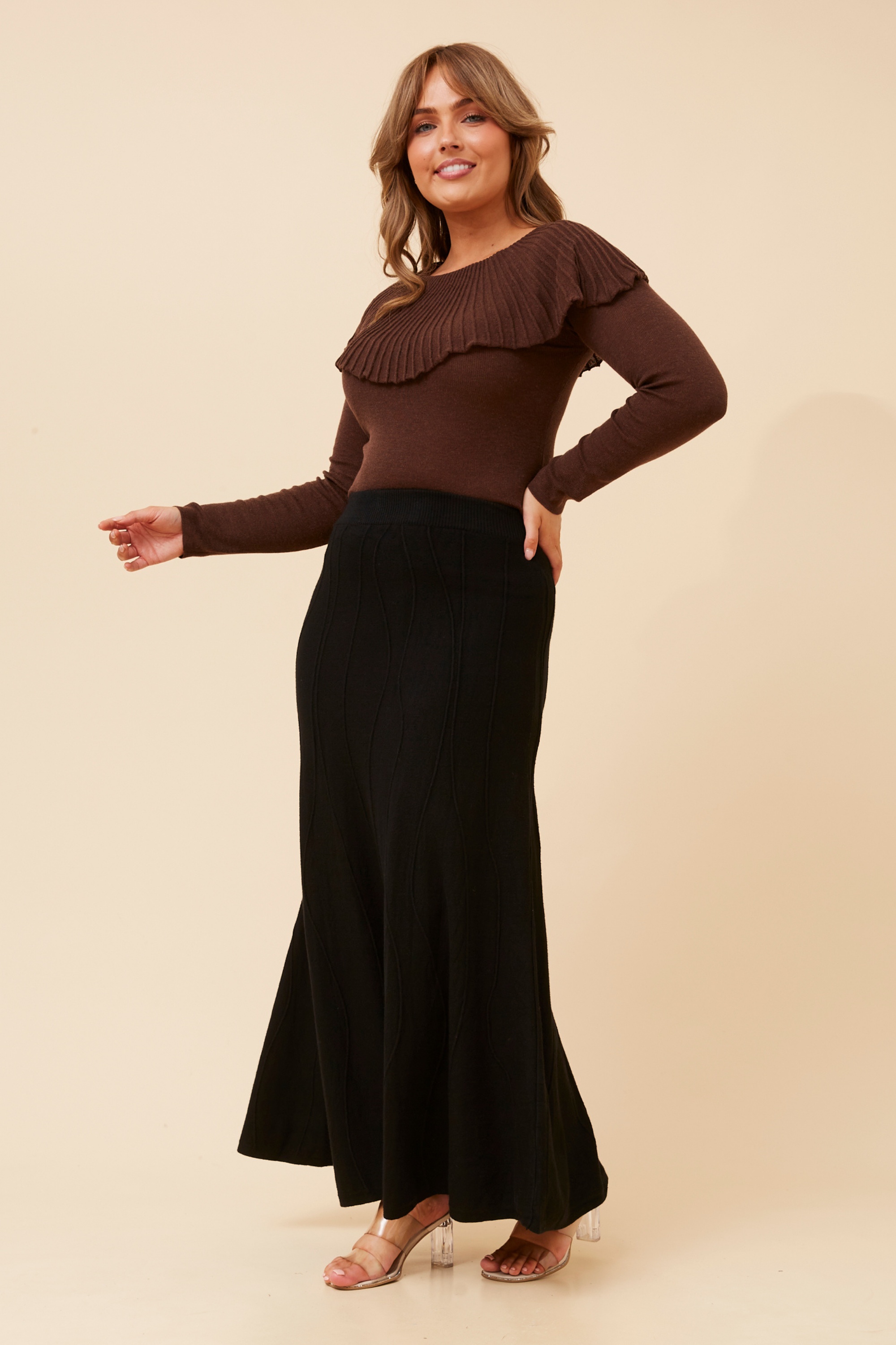 ZORI A-LINE KNIT MAXI SKIRT