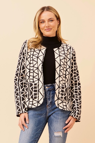 ZORIA JACQUARD OPEN JACKET