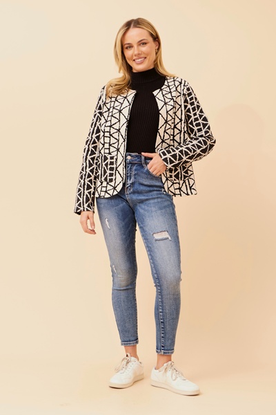 ZORIA JACQUARD OPEN JACKET