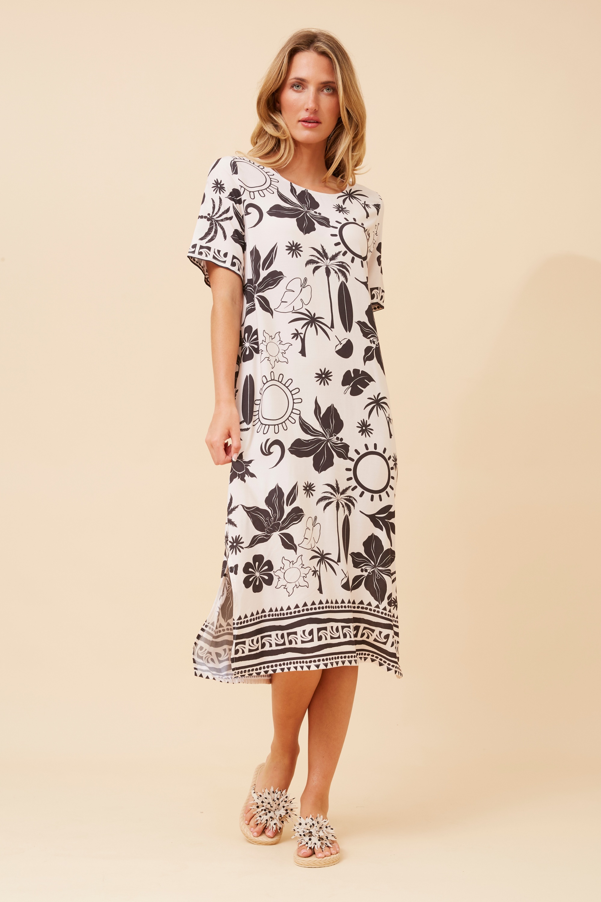 ZORIKA BORDER PRINT DRESS