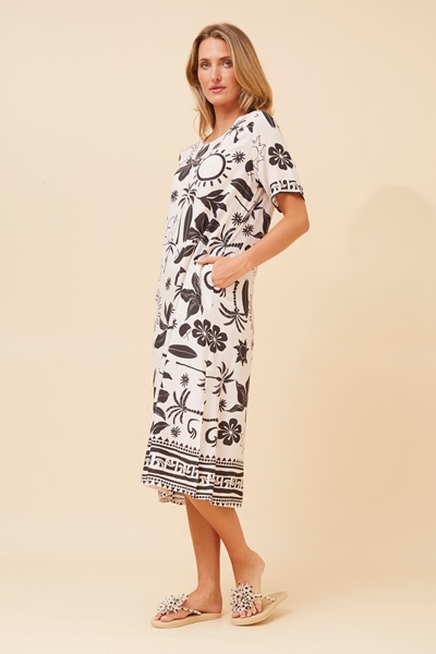 ZORIKA BORDER PRINT DRESS