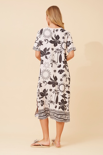 ZORIKA BORDER PRINT DRESS