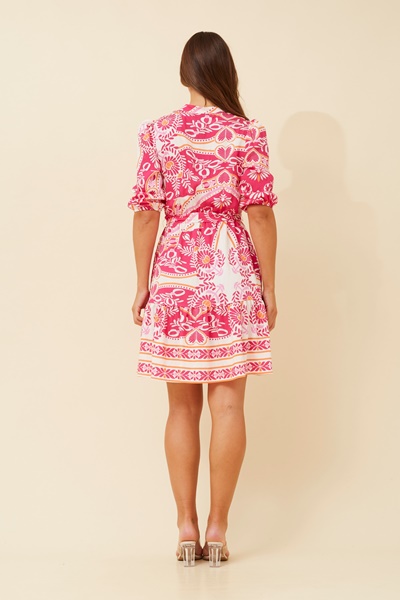 ZORINA BORDER PRINT DRESS