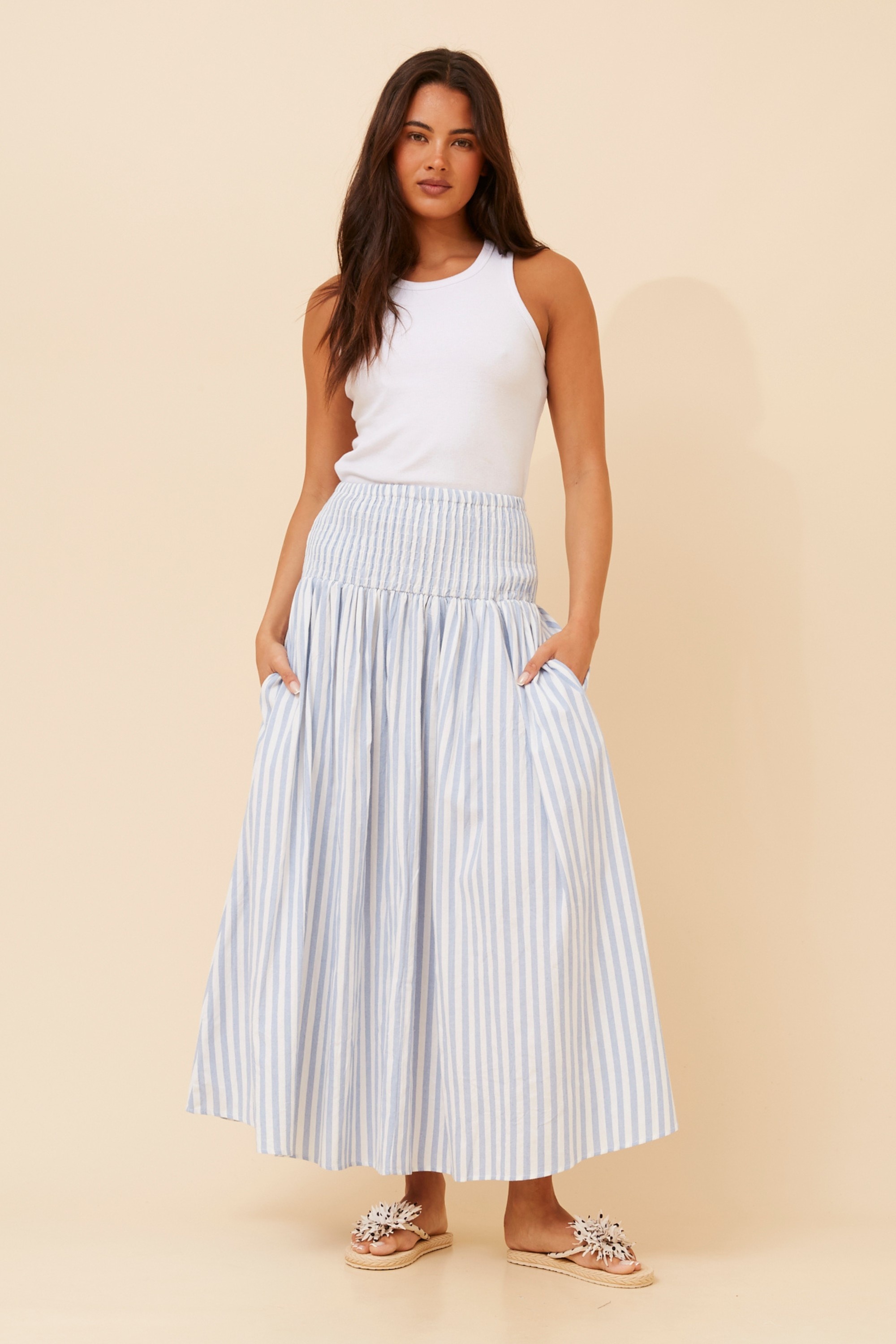 ZOSIA STRIPE PRINT MAXI SKIRT
