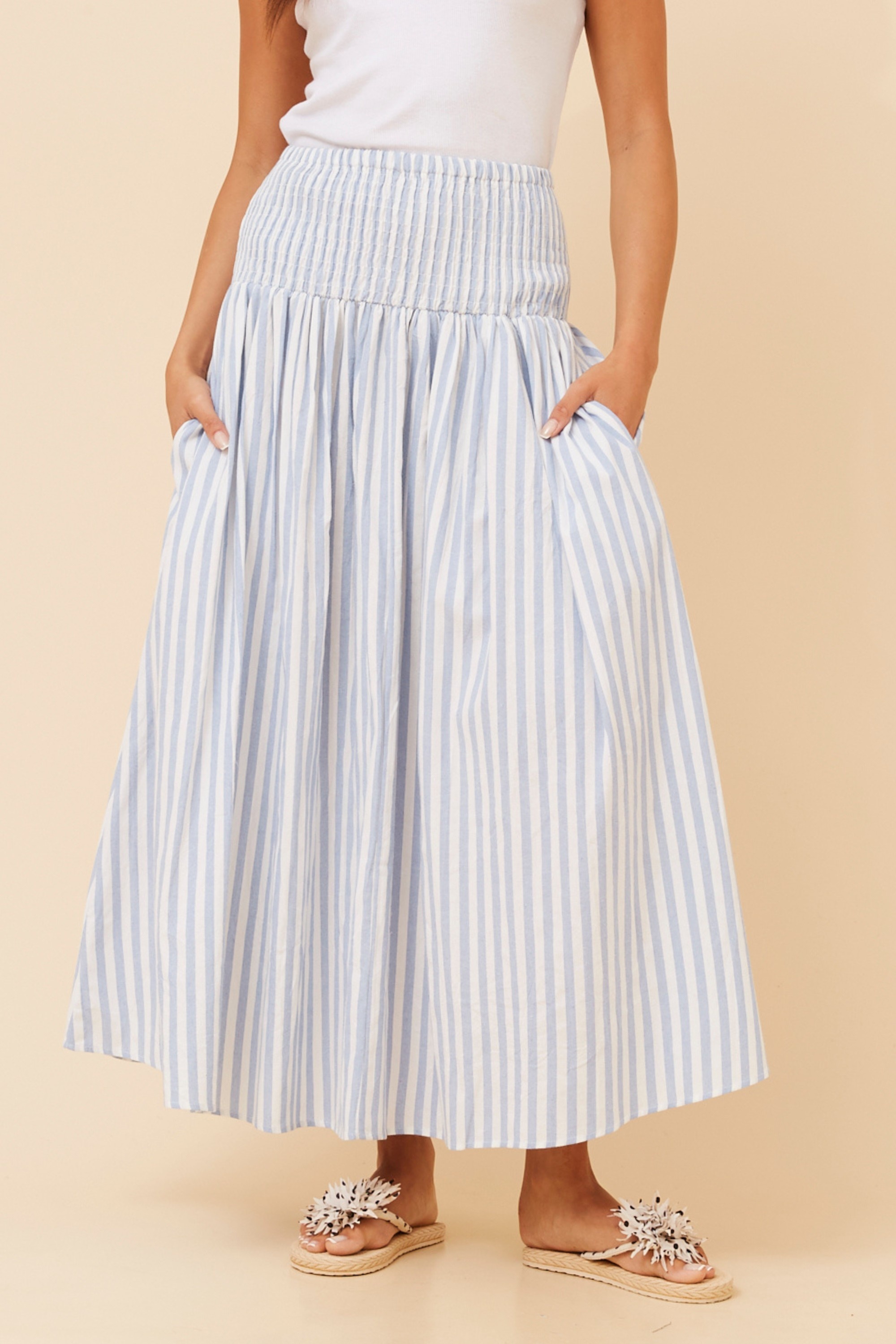 ZOSIA STRIPE PRINT MAXI SKIRT