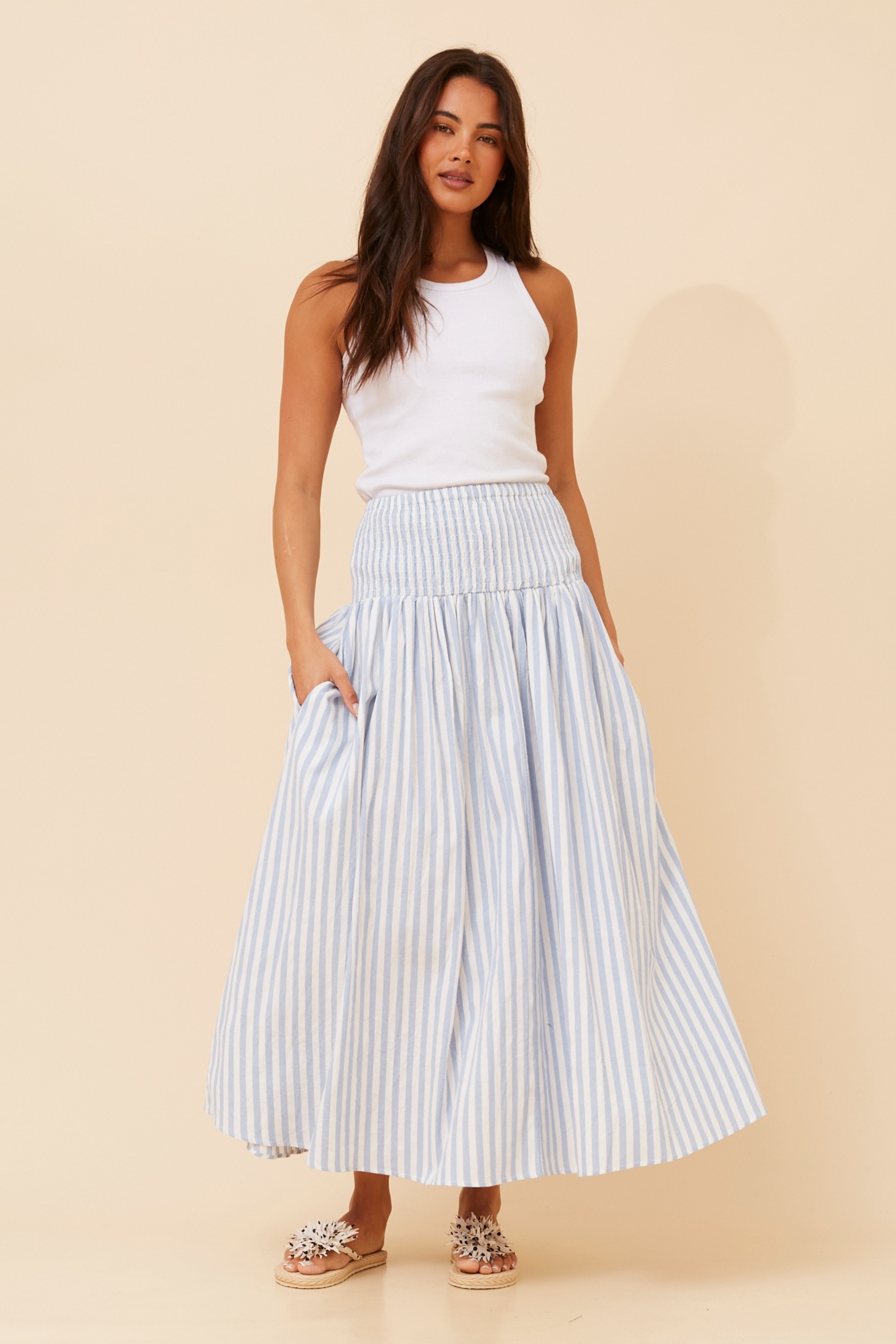 ZOSIA STRIPE PRINT MAXI SKIRT