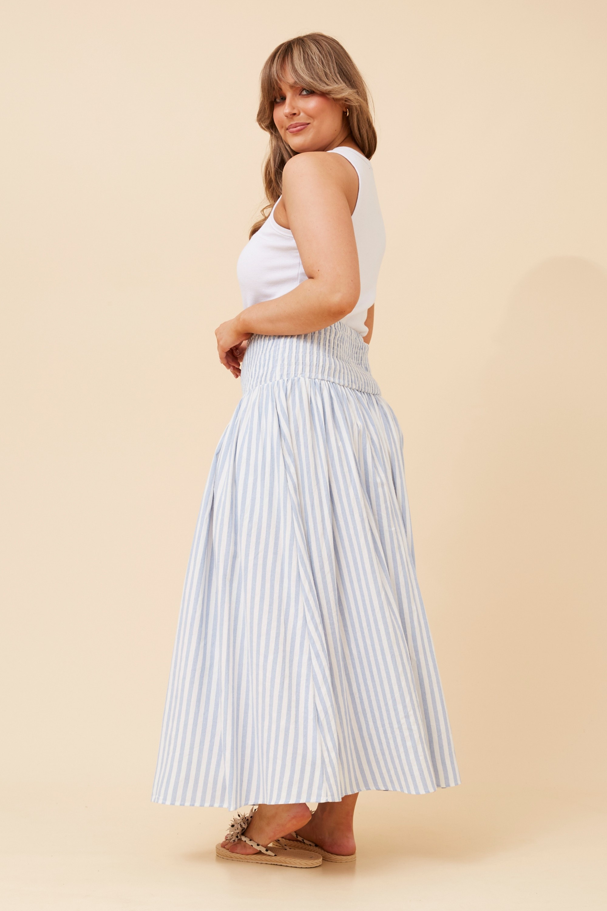ZOSIA STRIPE PRINT MAXI SKIRT