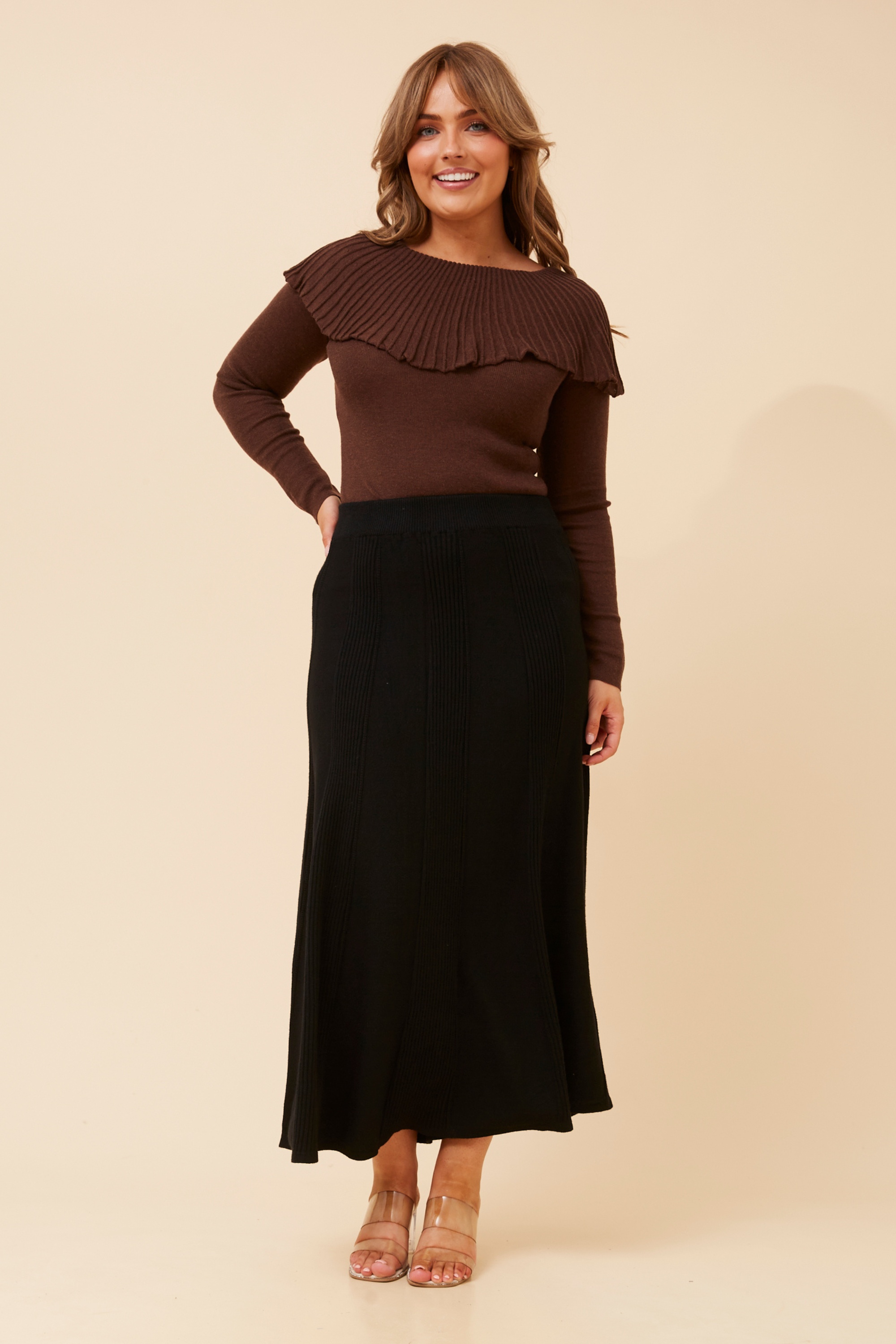 ZUKI SOLID KNIT MAXI SKIRT