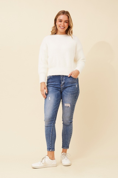 ZULA EYELASH KNIT PULLOVER