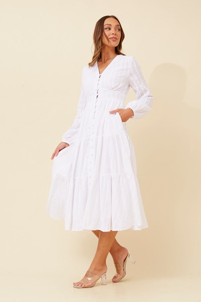ZULMA EMBROIDERED MIDI DRESS