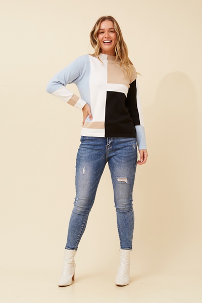ZYLIE COLOURBLOCK KNIT PULLOVER