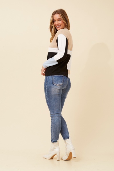 ZYLIE COLOURBLOCK KNIT PULLOVER