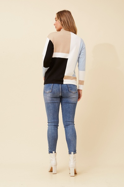 ZYLIE COLOURBLOCK KNIT PULLOVER